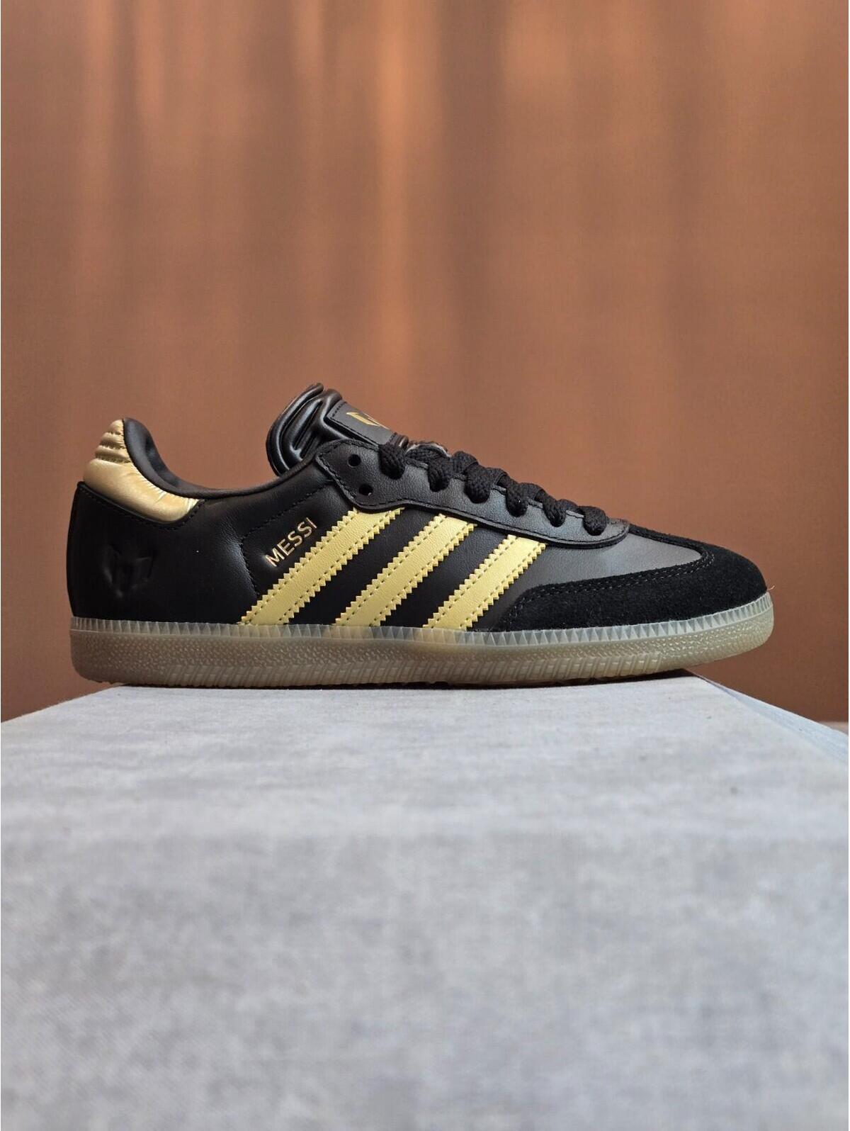 Adidas Samba X Messi - Core Black Gold Metallic Gum (Jr6349) Size 3.5y / 4.5w